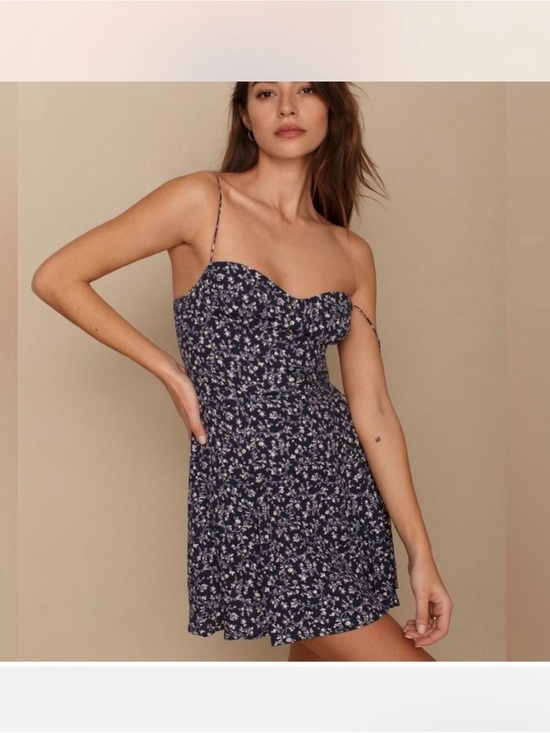 Reformation Dresses & Skirts - Reformation Saskia Navy Blue/White Floral Slip Mini Dress, sz 0